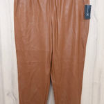 INC Brown Cinnamon Spice Faux Vegan Leather Pull Photo 0