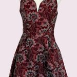 Francesca's Maroon Red Floral Embroidered Sleeveless A Photo 0