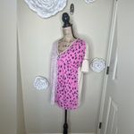 Bibi Split Front Pink and White Leopard Print Women's Top Size Small Photo 6