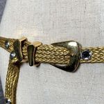 H.I.P. Vintage Statement Belt Womens Gold Tone Braided Metallic Rhinestone 90s Photo 1