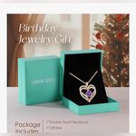 Louisa Secret Love Heart Rose Gold/Purple Gemstone 925 Sterling Silver NEW Purple Photo 4