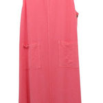 Amy K Su AKS Tencel Pinafore Jumper Maxi Buttoned Pockets Pink Dress L Size L Photo 0