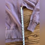 Evereve  Rib Trim Sweatshirt Washed Plum Crewneck Cotton Blend Small Ribbed Cut Photo 5