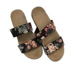 Kensie  Black/Pink Floral Dominic Slide Sandals Sz 10 Photo 0