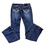 Miss Me RARE Y2X Womens Denim Jeans 28x33.5 Blue Bootcut JW6207B Jewel Pocket Photo 0