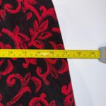 Briggs New York Black Red Floral Pleated Midi Skirt Back Slit Modest Size 8P Photo 7