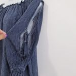 American Eagle AEO  Pinstripes Cold Shoulder Blouse Photo 2