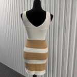 Lulus Women’s Bohemian Cream and Tan Striped Knit Tank Top Mini Dress Size XS Photo 2