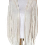 Magaschoni  White Cardigan Sweater Linen Blend Womens Size Large Lightweight Photo 0