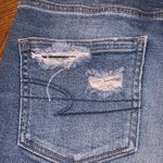 American Eagle Outfitters Blue Mom Jean Shorts Distressed Cut-Off High Waist 4 Photo 1