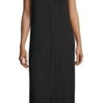 Haute Hippie  Black Maxi Dress, Button Down Front, Side Slits, Size XS Photo 0