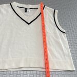H&M Divided Knit Sweater Vest White Black Trim XL Preppy Sleeveless V-Neck Photo 2