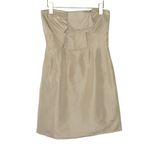 J.Crew  Silk Cream Satin Tafetta Strapless Dress Mini Dress with Bow Silk Size 2 Photo 1