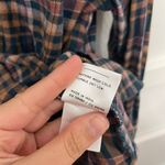 Pact Fireside Flannel Button Front Shirt Navy/Yellow Plaid Women’s Size M Blue Size M Photo 4