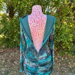 Pretty Little Thing Abstract Flame Print Mesh Corset Ruched Bodycon Dress Size 6 Photo 5