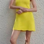 ZARA NWT Yellow Chunky Knit Sleeveless Mini Sweater Dress Sz S #1139 Photo 0