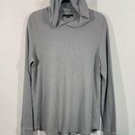 Vince Women Sage Green Waffle Knit Pima Cotton Pullover Hoodie Size L Photo 0