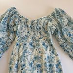 En Saison Claire Floral Blue Eyelet Open Front Long Sleeve Mini Dress Sz Medium Photo 8