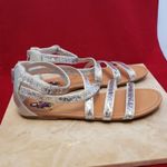 Disney  Descendants Sandals - Silver Iridescent Flats - Size 5.5 Photo 1