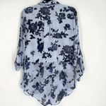Candie's NWT Candie’s‎ Button Down Career Blouses Medium Floral Blue Lace Split Back Photo 11