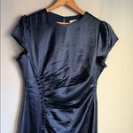 Petal and Pup NEW  Lisbeth midi dress in navy satin Medium Photo 5