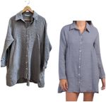 ZARA  Gauzy Pocket Button Down Babydoll Tunic Mini Dress Size Medium Photo 1