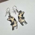 Berebi Spotted Dairy Cow Enamel Dangle Drop Pierced Earrings Silver Tone Photo 9