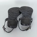 Coach  Black Jelly Thong Sandals With Signature Pattern Size 7B Minimalist Casual Photo 9