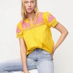J.Crew Embroidered Cotton Poplin Puff-Sleeve Top Photo 0