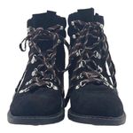 Sam Edelman  Darrah Lug Sole Fashion Hiking Lace Up Boot Black Suede Wool Size 8 Photo 6