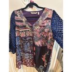 Soft Surroundings  Patchwork‎ Tunic Blouse Top Floral Paisley Womens PM Photo 2