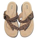 Clarks  Collection Leopard Print Thong Sandals Womens US 11 W Ultimate Comfort Photo 0