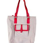 Coldwater Creek Cream & Orange Beach Tote Photo 0