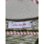 Lisa Says Gah Top Size Small Long Sleeve V-Neck Green Gray Y2K Shirt Made in USA Photo 2