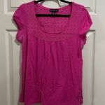 Short sleeve scoop neck shirt pink with crochet design size XL Photo 1