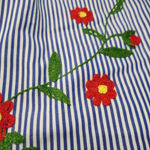 Mirror Image Top Size Medium Woman's Off Shoulder Blouse 3/4 Sleeves Embroidered Flowers Floral Embroidery Blue Photo 6