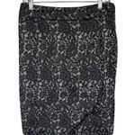 Worthington Skirt Womens 10 Petite Black Lace Print Romantic Career Party Office Photo 0