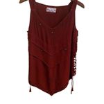 VTG cotton house 90s whimsigoth burgundy embroidered top boho western goth Fall Red Size XL Photo 8