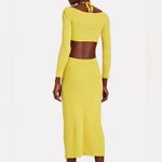 Cult Gaia Enzo Strappy Cutout Knit Maxi Dress Size Large Ribbed Yellow Photo 5