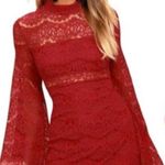 Lulus Red Lace Dress Photo 0