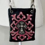 Rhinestone Bling Cross Bag Black Photo 6