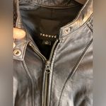 Trouve Black Quilted Bomber Jacket leather houndstooth zip up moto classic S Photo 4