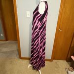 Bob Mackie wearable art sleeveless zebra print purple maxi dress size XS Photo 1