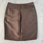 Isaac Mizrahi Pencil Skirt Silk Career Office Brown Skirt Sz 8 Career Minimalist Photo 0