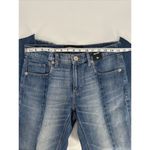 EXPRESS Women's Skinny Two Tone Raw Hem Denim Jeans Size 4R Ankle Length Photo 7
