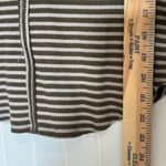 BKE  M Ribbed Thermal Henley Top Olive Stripe Y2K Layering Indie Grunge Photo 5