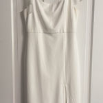 Lulus  Romantic Celebration White Tie-Strap Bodycon Midi Dress Size Medium Photo 1