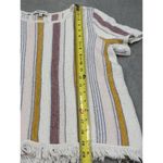 Madewell  Blakley Sweater Tee Women S White Stripe Fringe Hem Regular Fit Photo 2