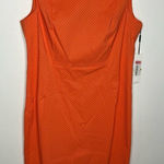 Calvin Klein  orange & white checkered dress straight fitted style size 14‎ new Photo 0