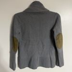 Cabela's  100% Lambs Wool Leather Elbow Patch Cardigan Size Small Gray Shawl Neck Photo 14